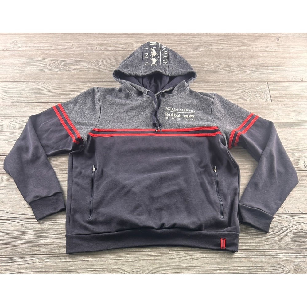 Aston Martin Red Bull Racing F1 Hoodie Official Merchandise Navy Gray Large